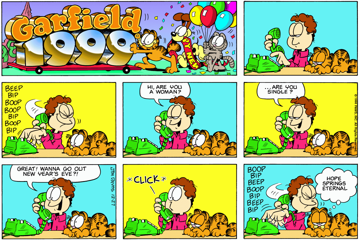Garfield comic strip for Sunday, December 27, 1998