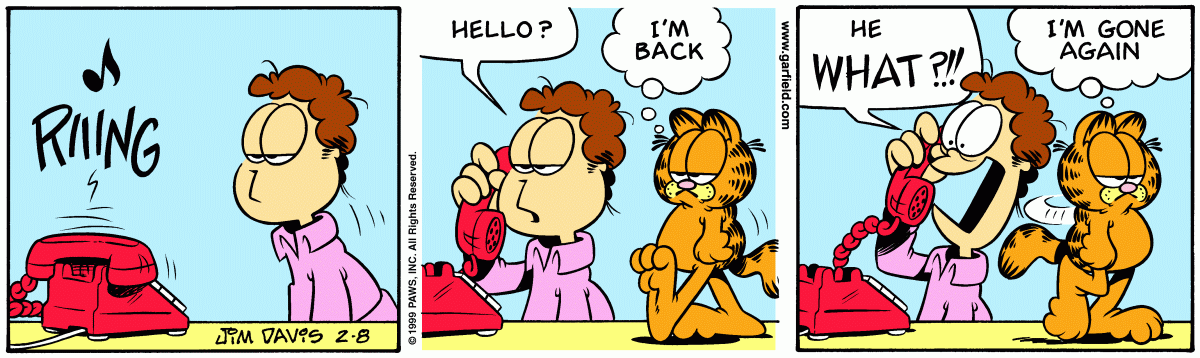 Garfield, February 8, 1999