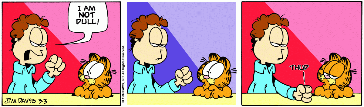 Garfield comic strip for Wednesday, March 3, 1999