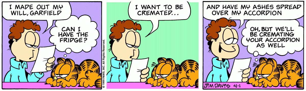 Garfield, April 1, 1999