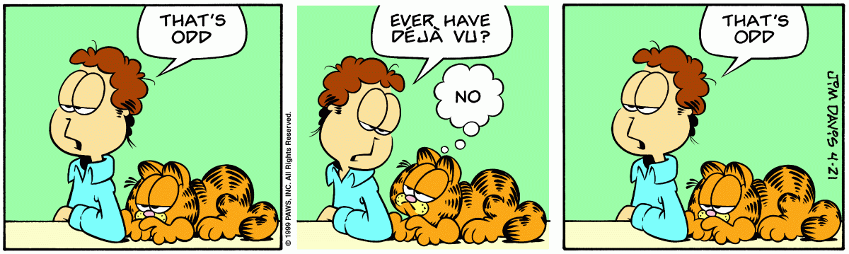 Garfield comic strip for Wednesday, April 21, 1999