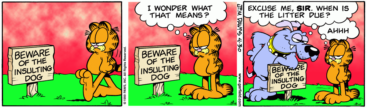 Garfield, April 30, 1999