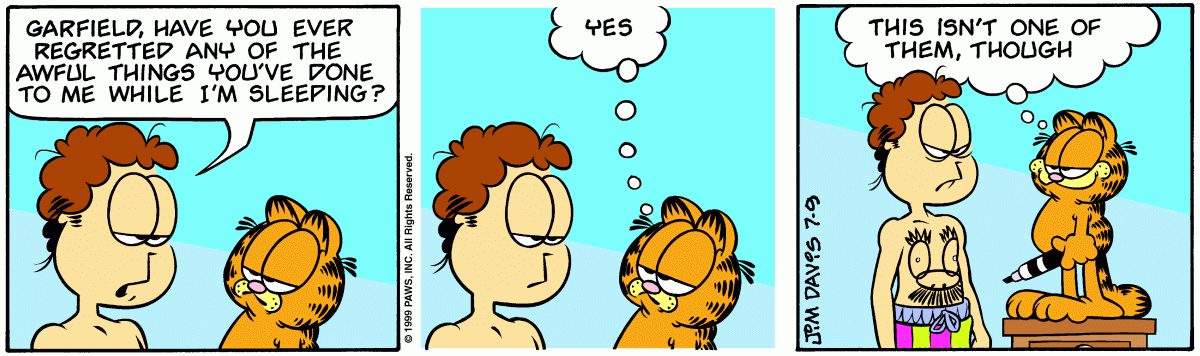 Garfield comic strip for Friday, July 9, 1999