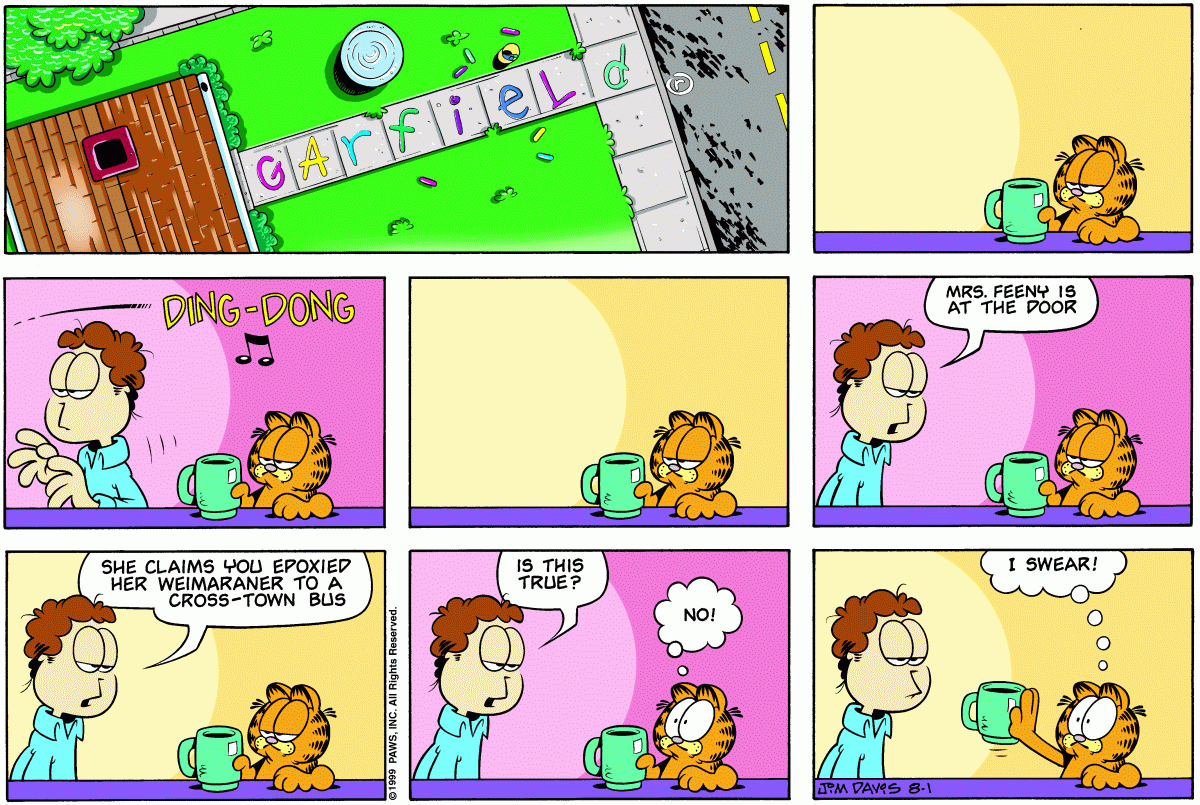 Garfield, August 1, 1999