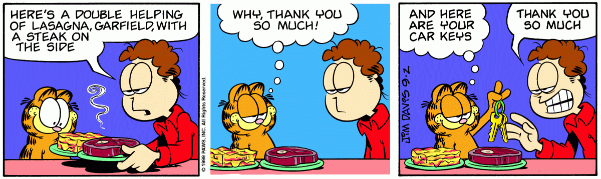Garfield comic strip for Thursday, September 2, 1999