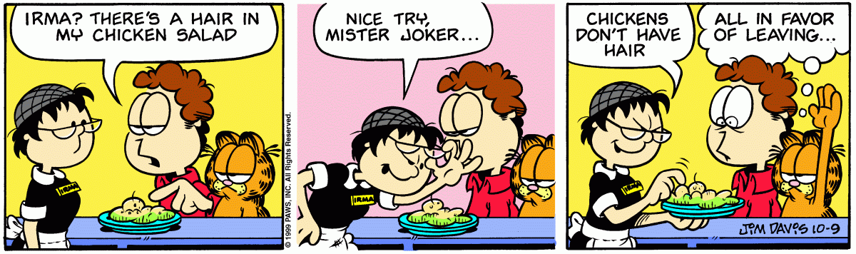Garfield, October 9, 1999