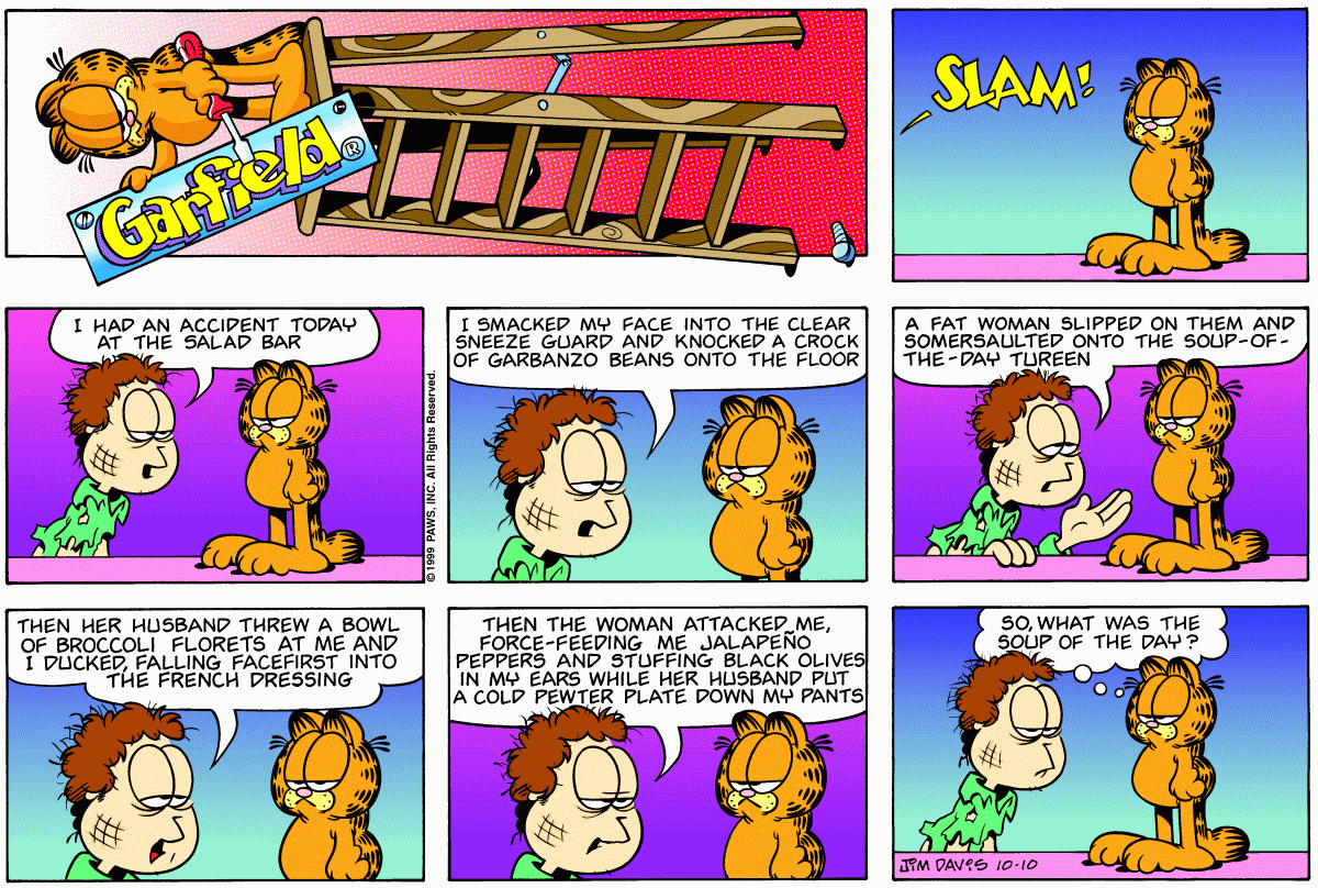 Garfield comic strip for Sunday, October 10, 1999
