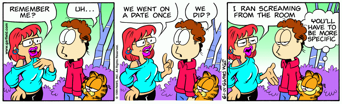 Garfield comic strip for Tuesday, October 19, 1999
