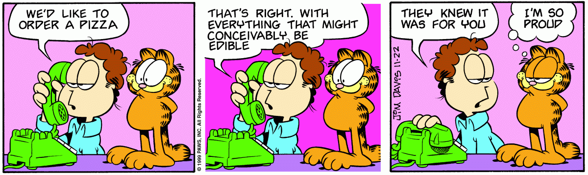 Garfield, November 22, 1999
