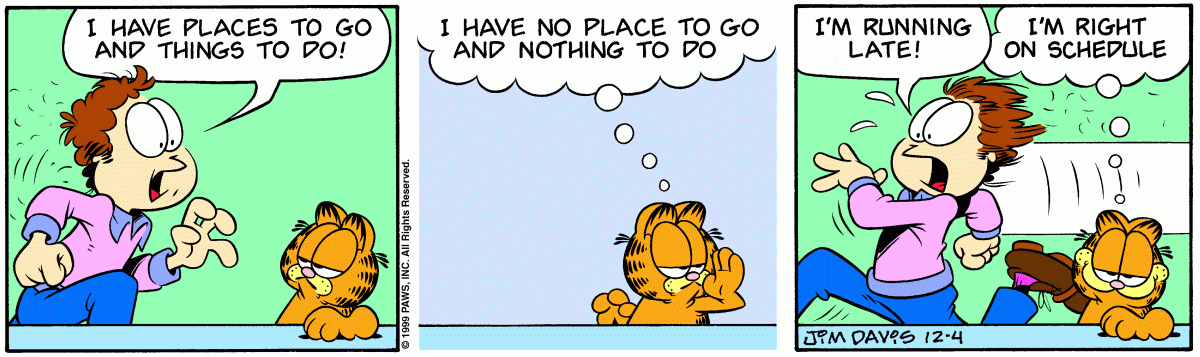 Garfield comic strip for Saturday, December 4, 1999