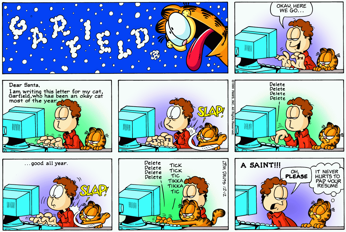 Garfield, December 12, 1999
