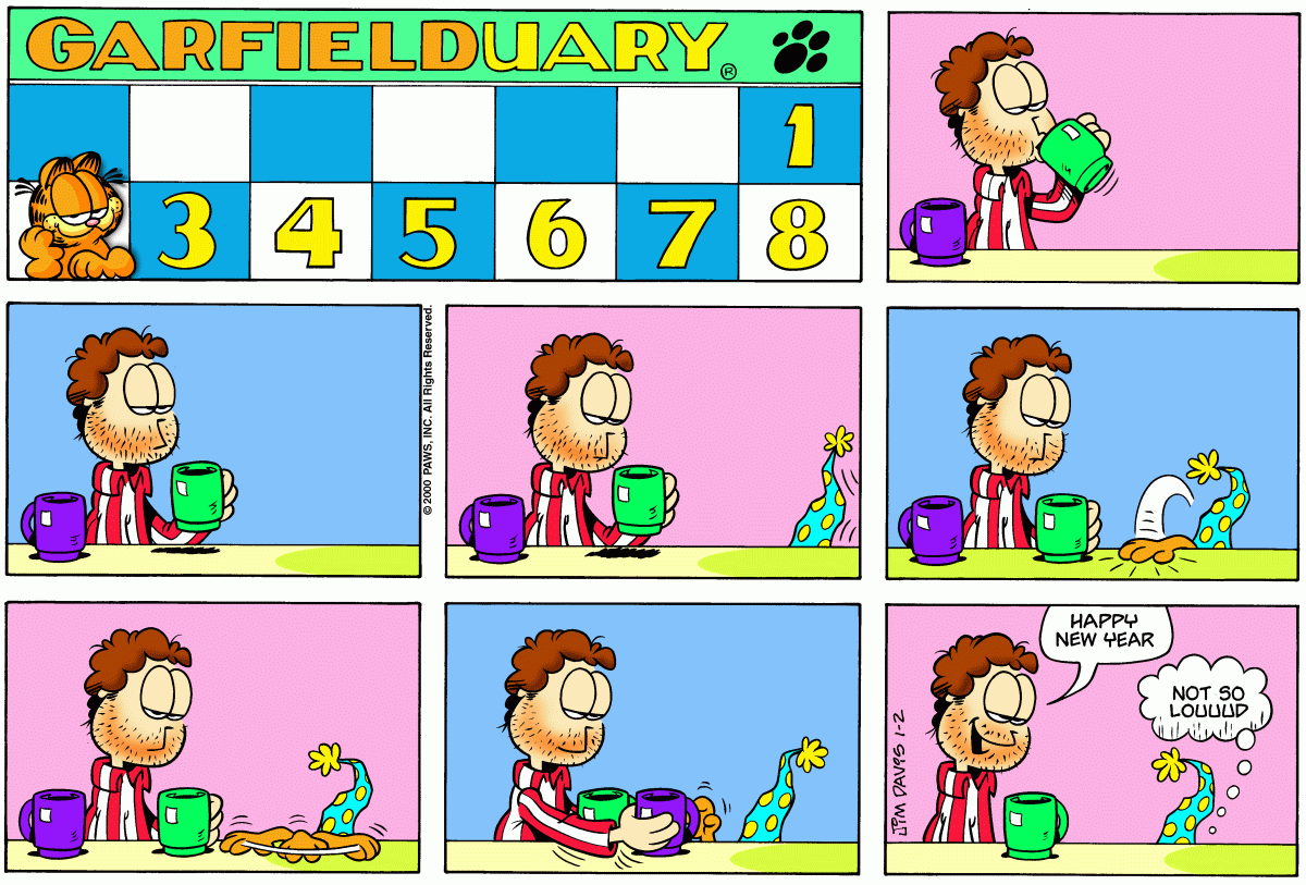 Garfield comic strip for Sunday, January 2, 2000