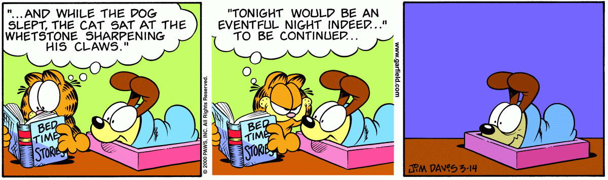 Garfield comic strip for Tuesday, March 14, 2000