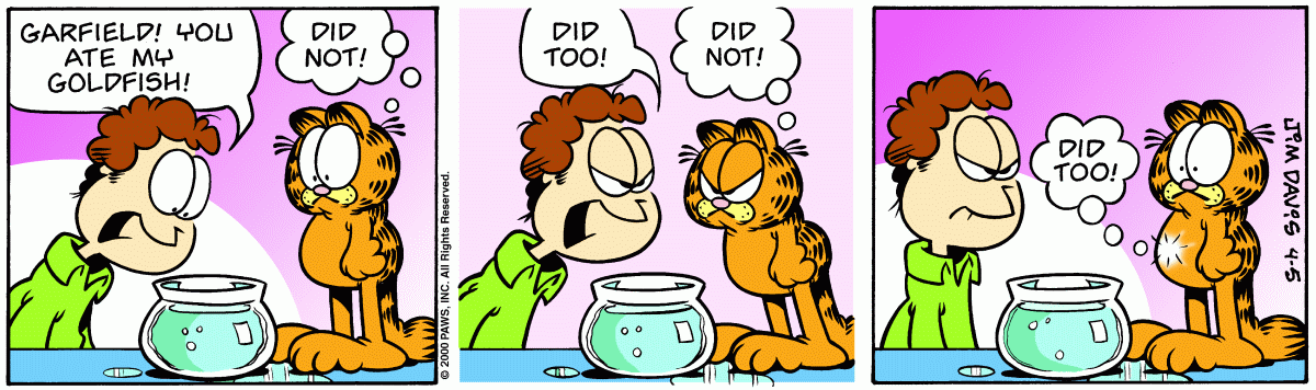 Garfield comic strip for Wednesday, April 5, 2000