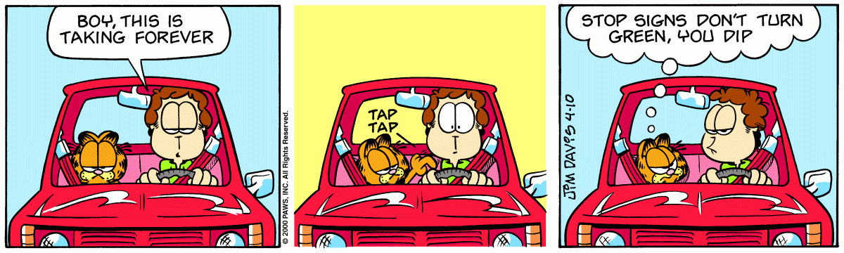 Garfield comic strip for Monday, April 10, 2000