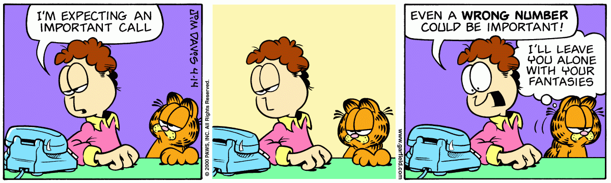 Garfield comic strip for Friday, April 14, 2000