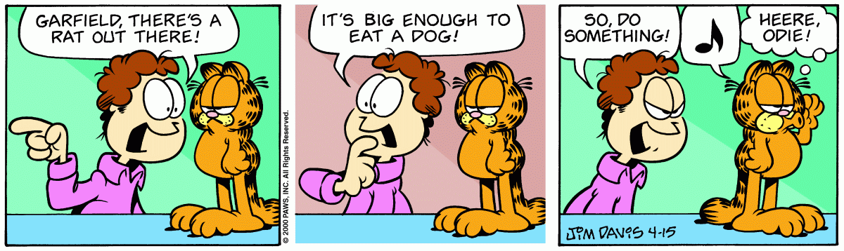 Garfield comic strip for Saturday, April 15, 2000