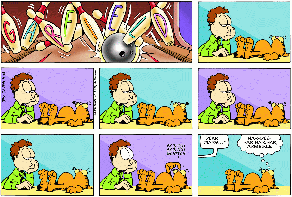 Garfield comic strip for Sunday, April 16, 2000