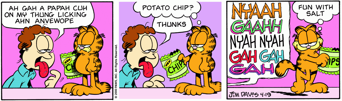 Garfield comic strip for Wednesday, April 19, 2000