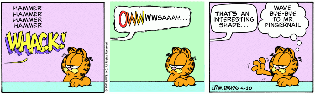 Garfield comic strip for Thursday, April 20, 2000