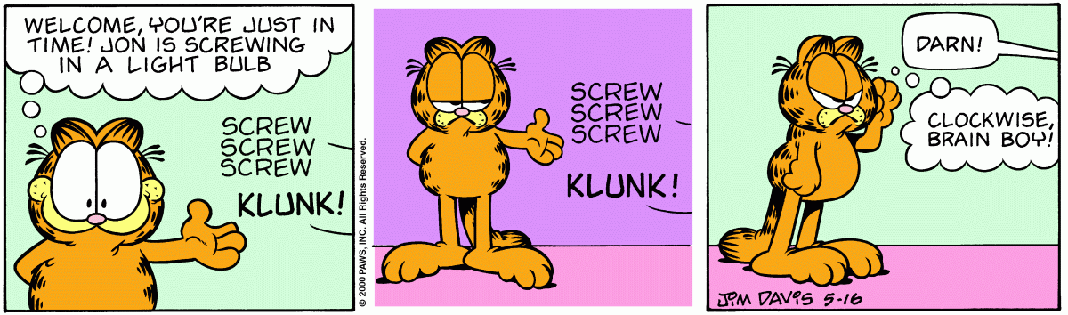 Garfield comic strip for Tuesday, May 16, 2000