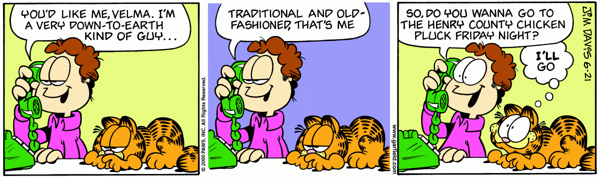 Garfield comic strip for Wednesday, June 21, 2000