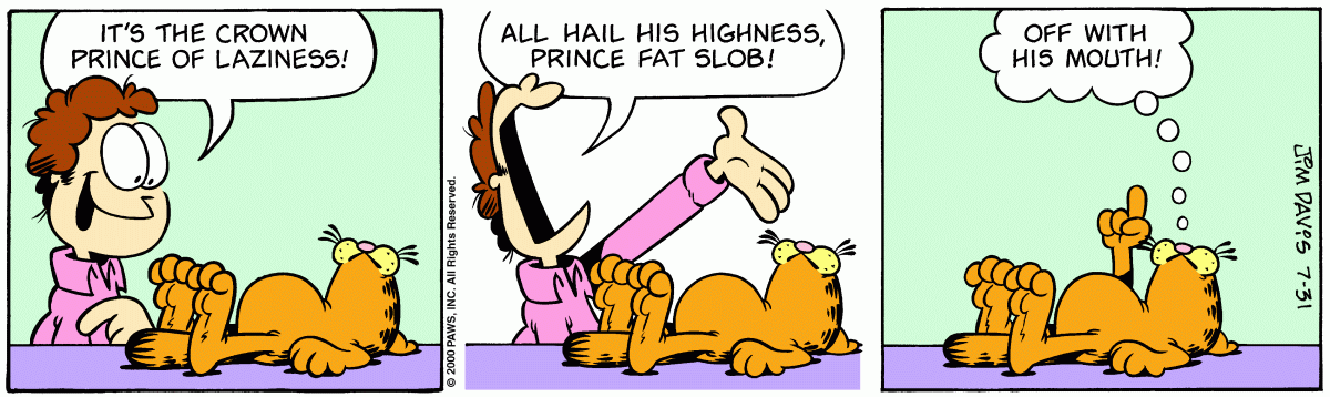 Garfield, July 31, 2000