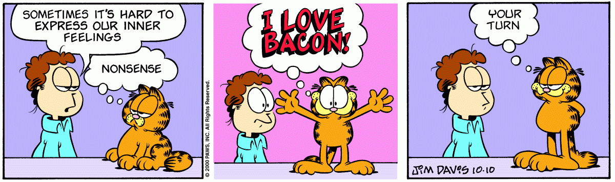 Garfield comic strip for Tuesday, October 10, 2000