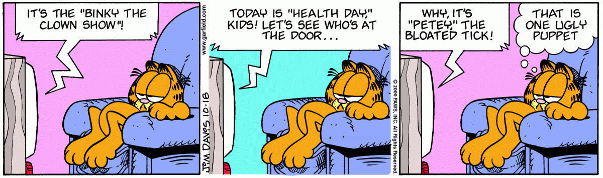 Garfield comic strip for Wednesday, October 18, 2000