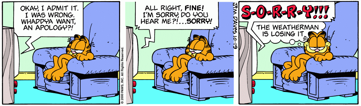 Garfield comic strip for Thursday, October 19, 2000