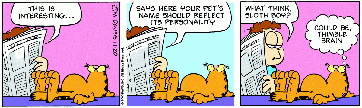 Garfield, November 20, 2000