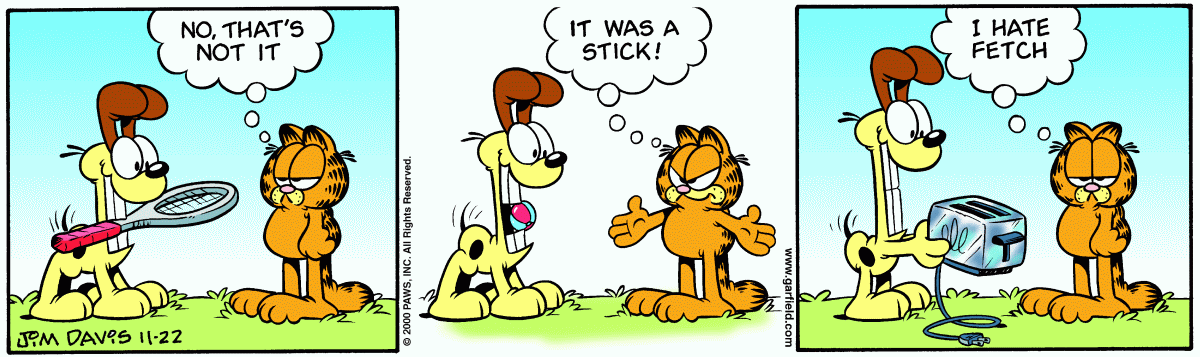 Garfield comic strip for Wednesday, November 22, 2000