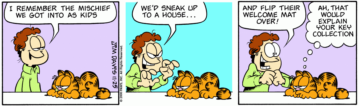 Garfield comic strip for Saturday, November 25, 2000