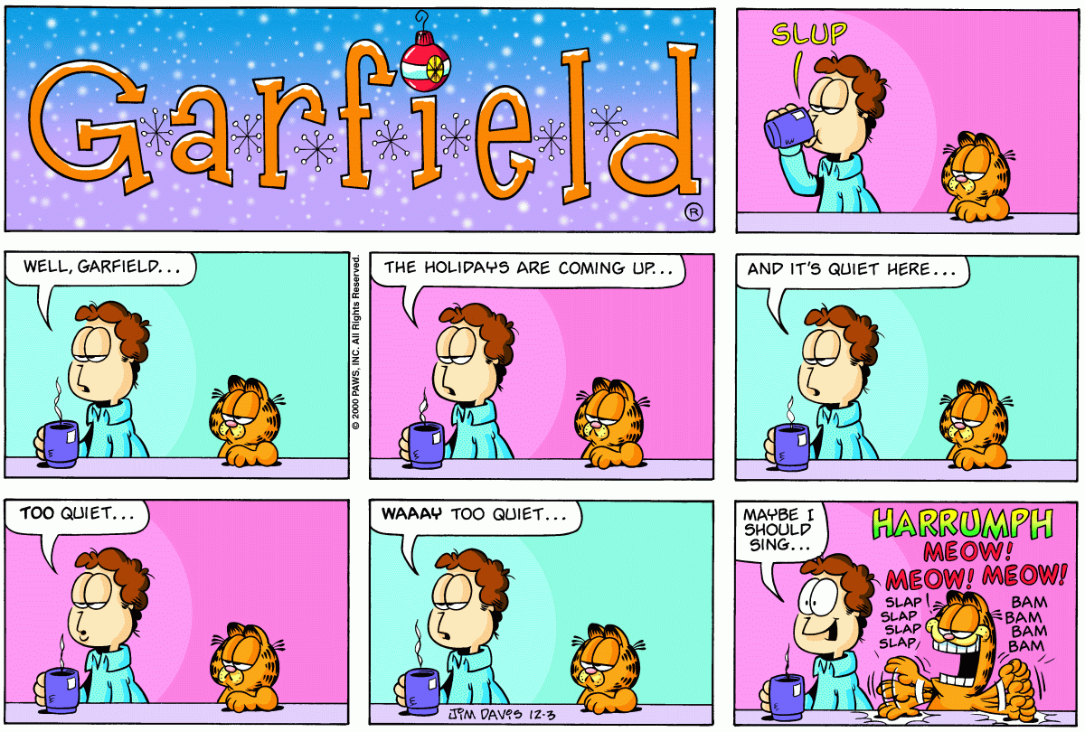 Garfield comic strip for Sunday, December 3, 2000