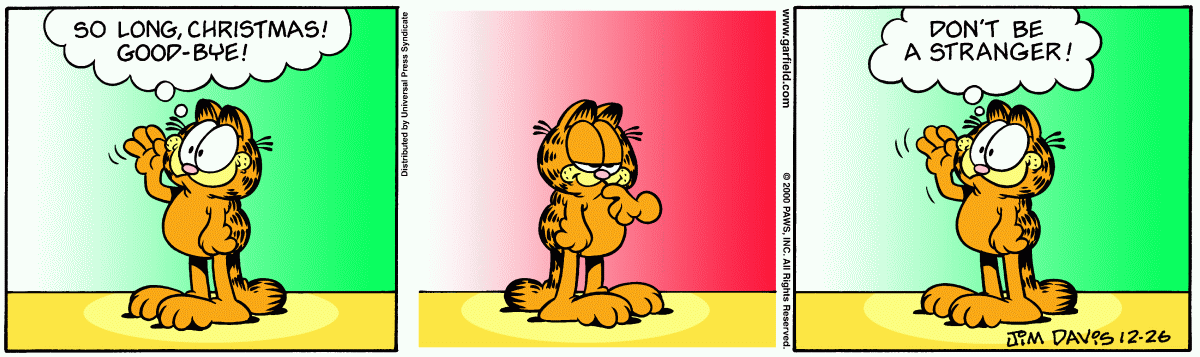Garfield comic strip for Tuesday, December 26, 2000