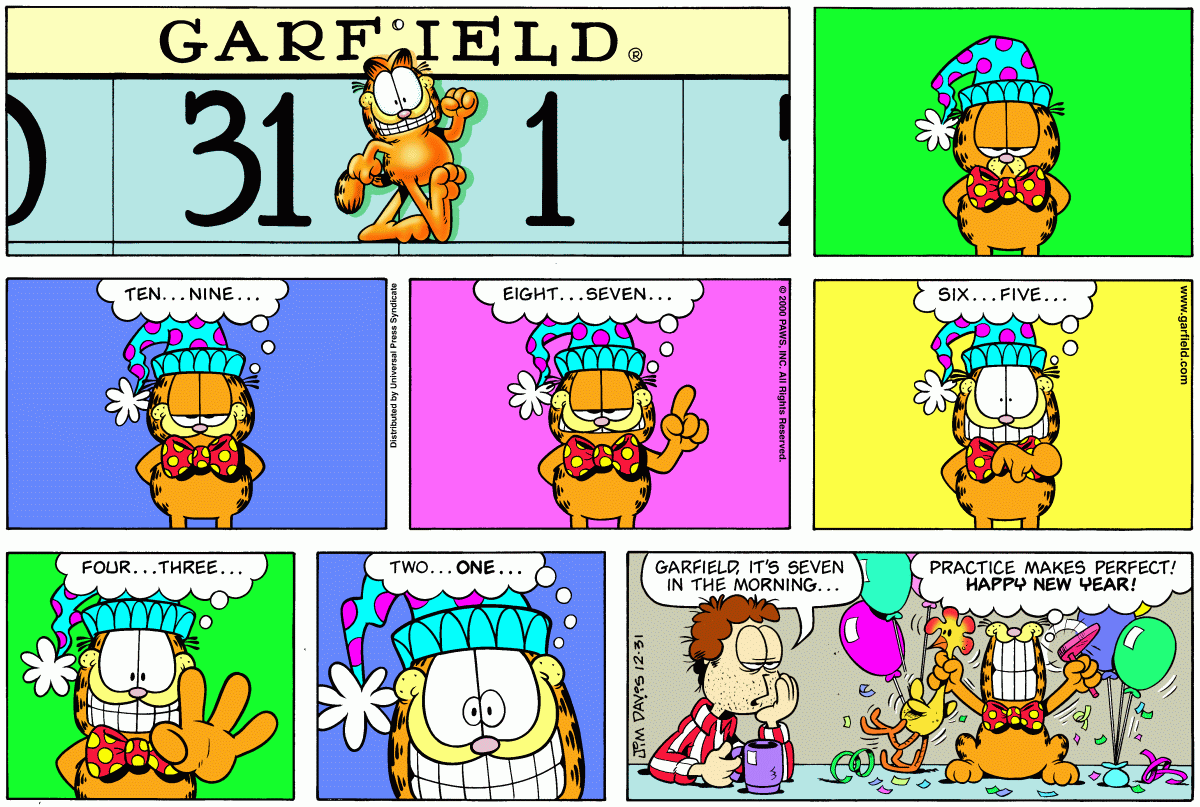 Garfield comic strip for Sunday, December 31, 2000
