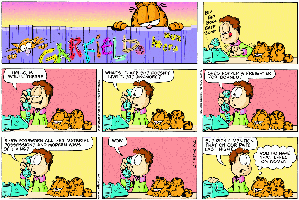 Garfield, January 21, 2001
