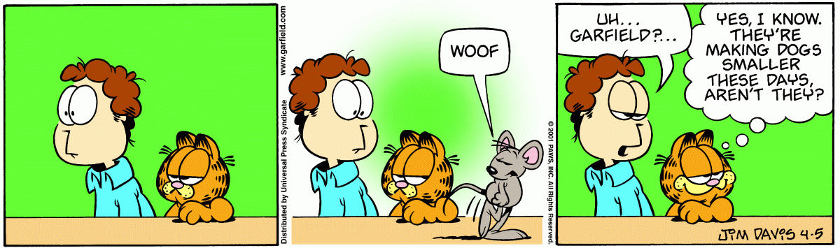 Garfield comic strip for Thursday, April 5, 2001