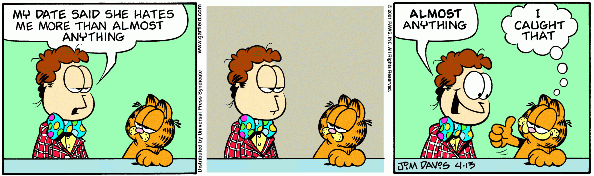 Garfield comic strip for Friday, April 13, 2001