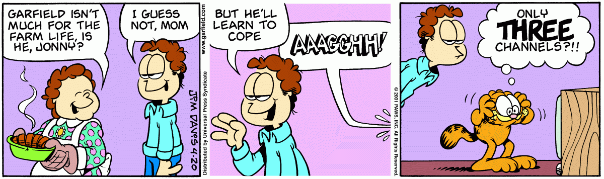 Garfield comic strip for Friday, April 20, 2001