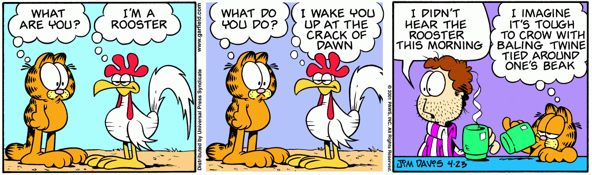 Garfield comic strip for Monday, April 23, 2001