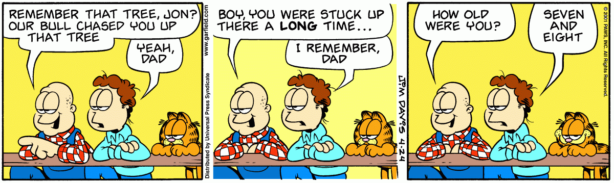 Garfield comic strip for Tuesday, April 24, 2001