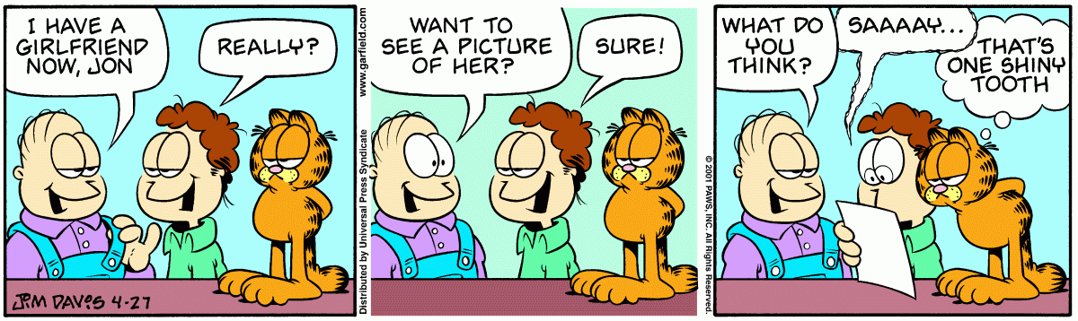 Garfield comic strip for Friday, April 27, 2001