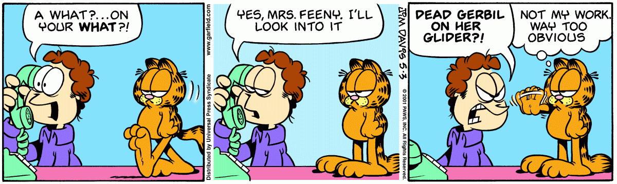 Garfield comic strip for Thursday, May 3, 2001