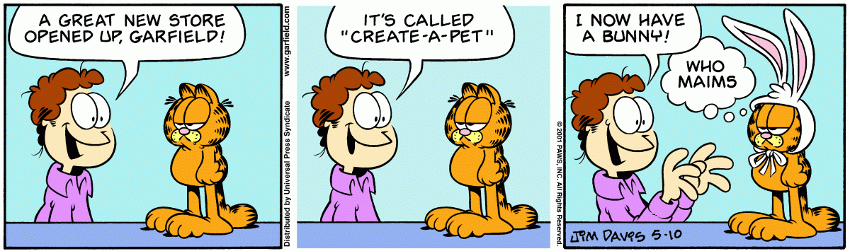 Garfield comic strip for Thursday, May 10, 2001