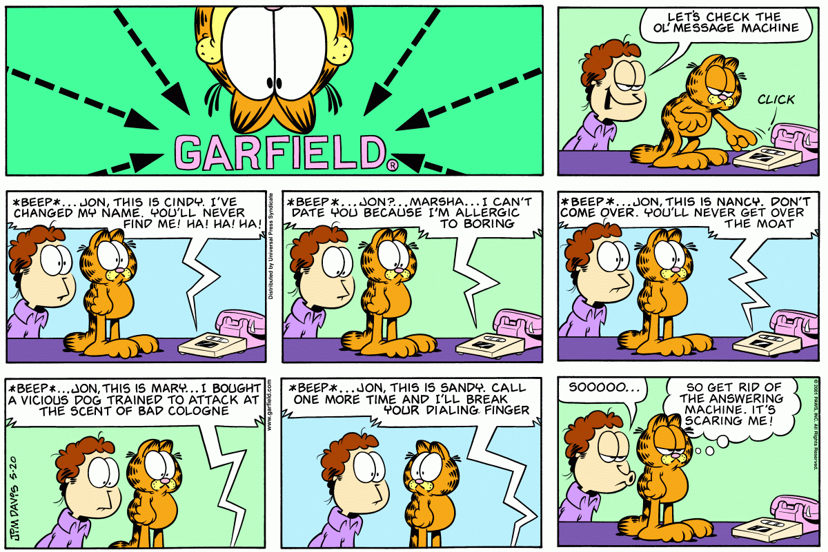 Garfield comic strip for Sunday, May 20, 2001