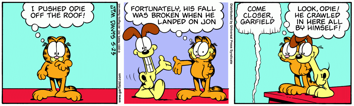 Garfield comic strip for Wednesday, May 23, 2001