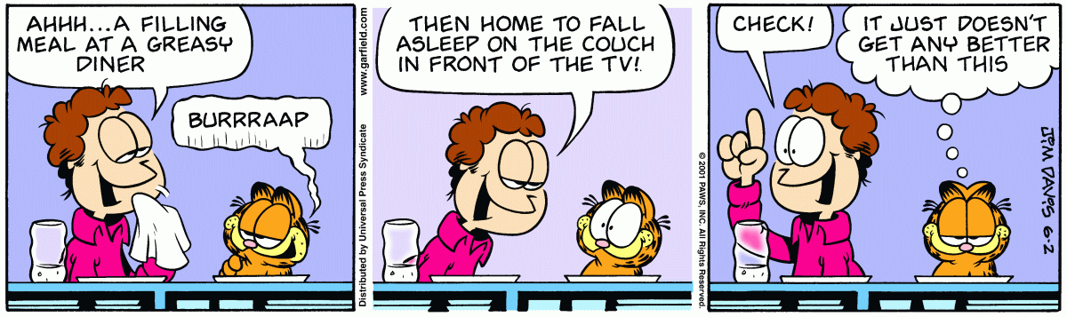 Garfield comic strip for Saturday, June 2, 2001