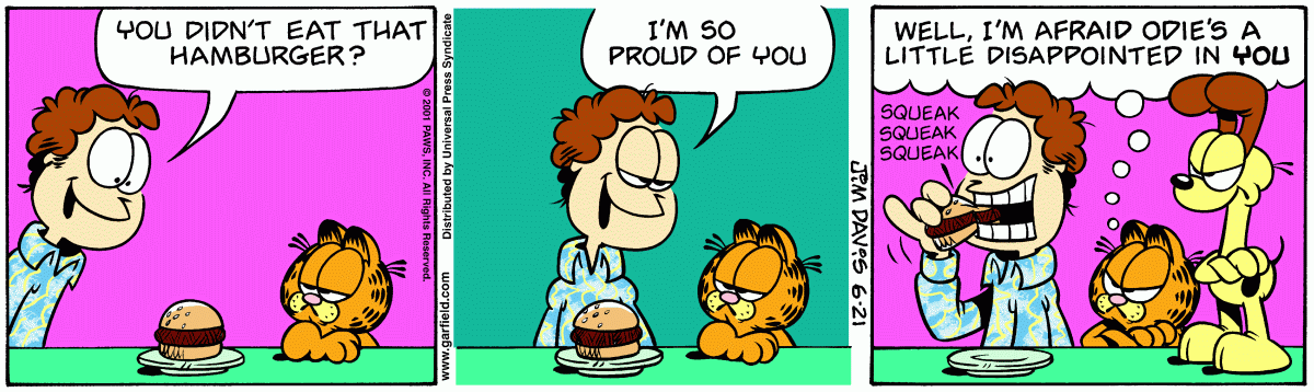Garfield comic strip for Thursday, June 21, 2001