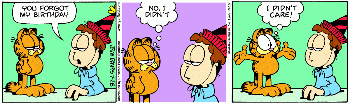Garfield, July 28, 2001